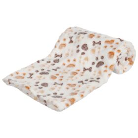 Deken Lingo, softfleece, 100x75cm wit/beige