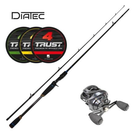 Combo LFT DiaTec XF Baitcast 240 30-60gr. + Storm II (Promo Braid 14/00 Green)