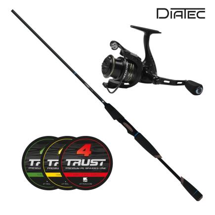 [AL-DTSL22812-CY] Combo LFT DiaTec XF Spin L 228 3-12gr. + Precision 2000FD (Braid 12/00 Yellow)