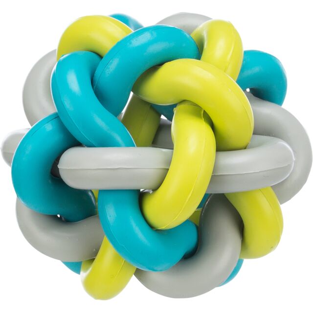 Knoopbal, natuurrubber, ø 10 cm, meerkleurig