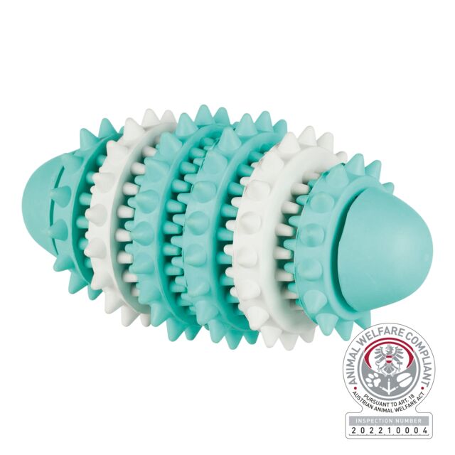 Denta Fun rugby, muntsmaak, natuurrubber, 15 cm