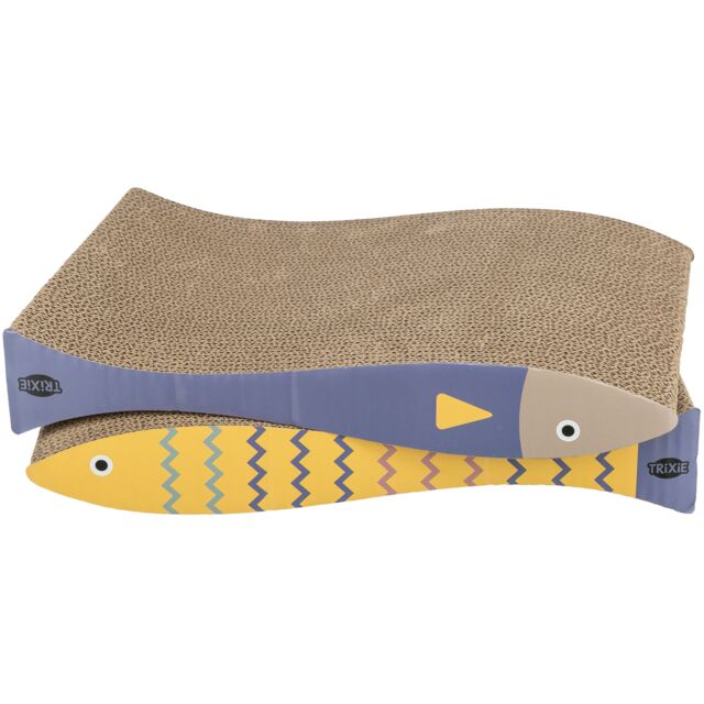 Krabkartons vis, catnip , 2 st., 40 × 30 × 11 cm, 2 st., mintgroen/crème 