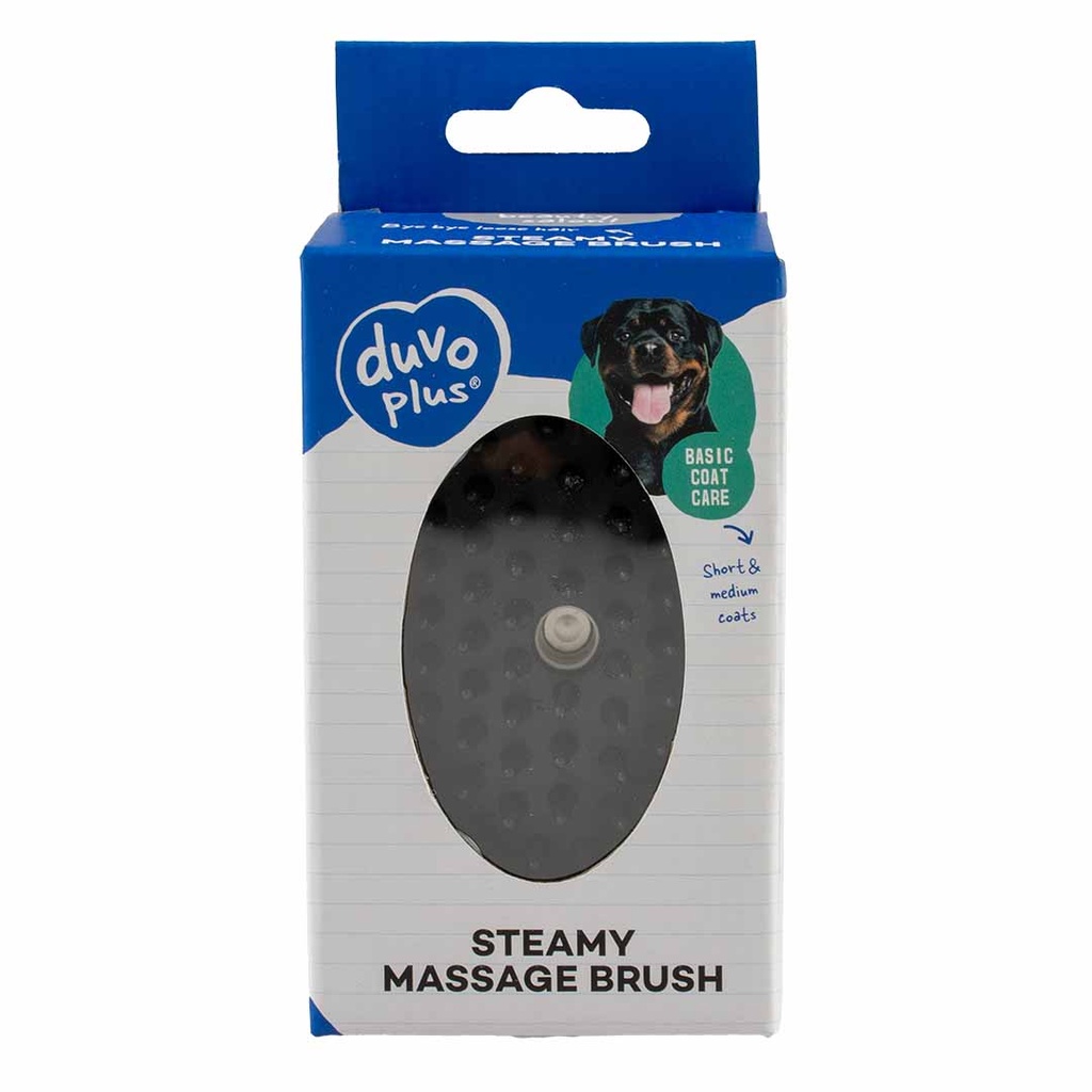[15490] # Stoom- en massageborstel 12x6,5x5cm zwart