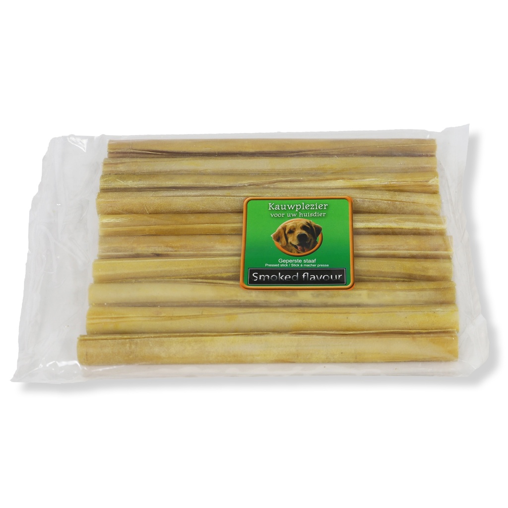 [020 8025] # *** Gerookte Buffelhuid staaf 2cm/25cm 10-pack SMOKED FLAVOUR ACTIE