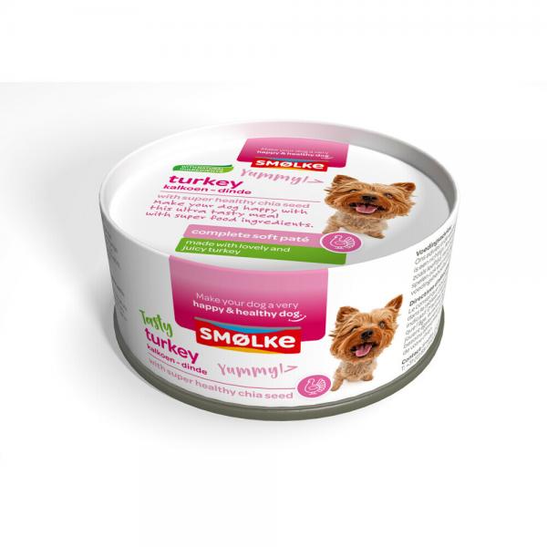 [27443] Smølke hond soft paté turkey 125gr