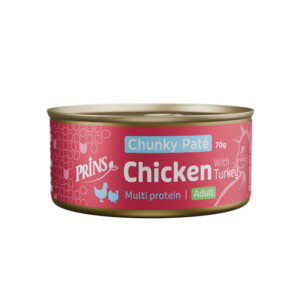 [35667] Prins Wet Food Cat chunky paté kip en kalkoen 70gr
