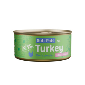 Prins Wet Food Cat soft paté mono kalkoen 70gr kitten + adult