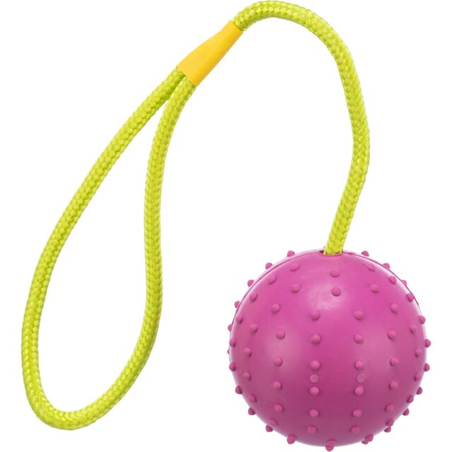 [3308] Bal aan koord, natuurrubber, ø 7/30 cm, limoen/pink
