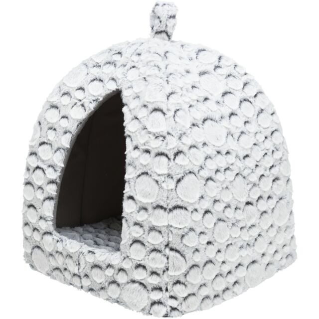 [38980] Schuilplaats Mila, pluche, 32 × 42 × 32 cm, wit-grijs