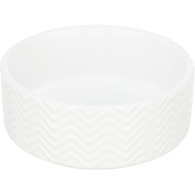 Voer/waterbak, keramiek, 0,9 l/ø 16 cm, wit
