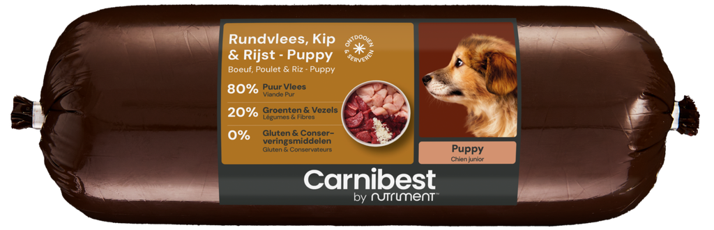 Carnibest Rundvlees, Kip & Rijst Puppy 500gr