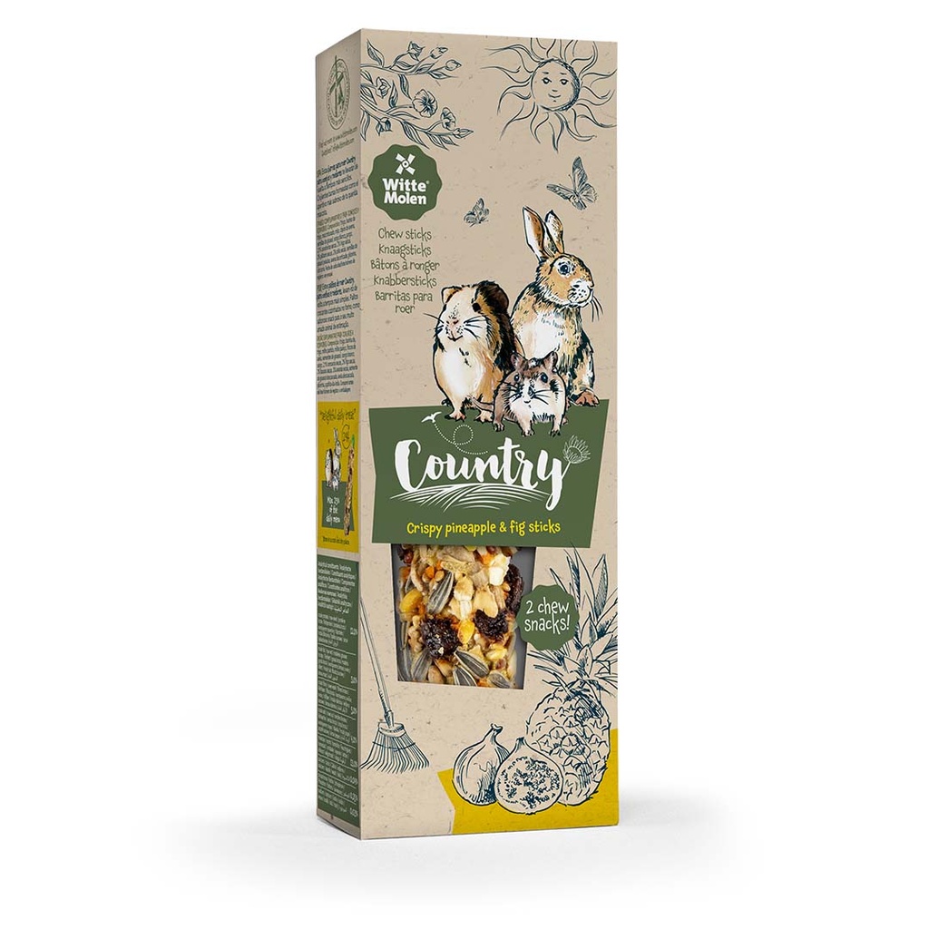Country Knaagsticks annanas vijg 2st-110g