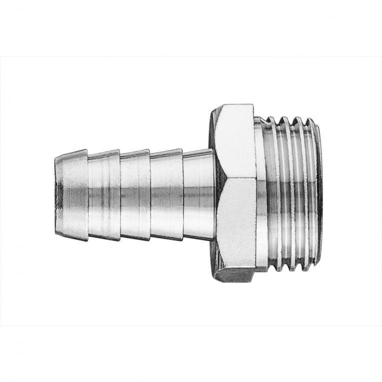 Nippel met slang verbindstuk 12mm 1/2' buitendraad, 0-16 Bar, CE