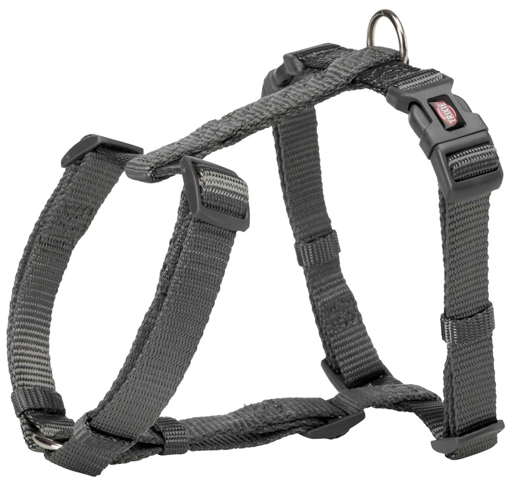 Premium H-Tuig, L–XL: 75–120 cm/25 mm, grafiet