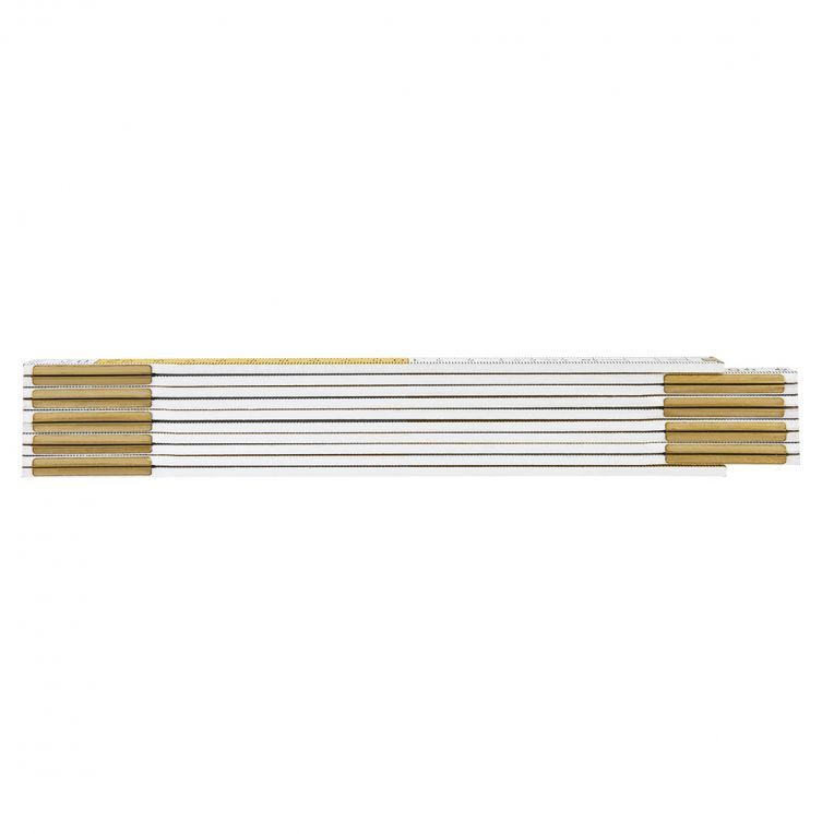 Duimstok 2 mtr Nylon Gecoat, Wit/geel, level 3, 2,85mm Matteriaal Dikte