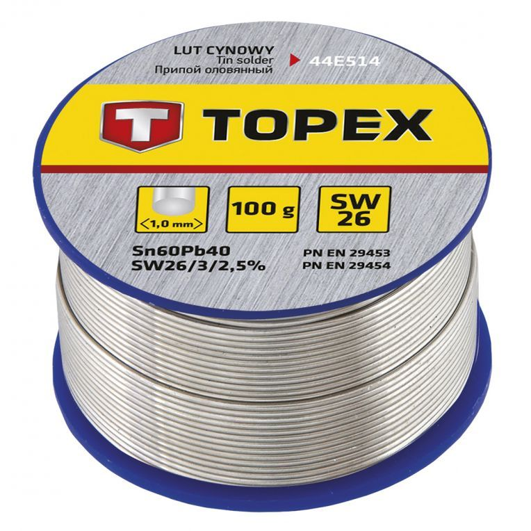 Soldeertin 1,0mm Sn60%, 100gr, SW26, Met Harskern