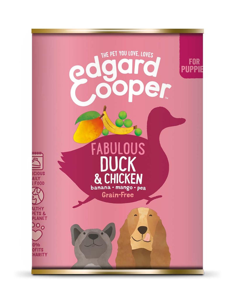 Edgard en Cooper hond blik pup eend 400gr