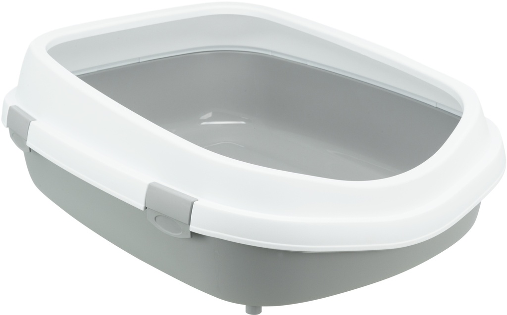 Kattenbak Primo XXL, met rand, 56 × 25 × 71 cm, grijs/wit