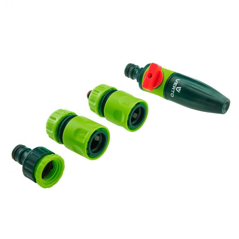 Spuit Neus Set 1/2, 5 DeligBroes, 2x Slangkoppeling, Kraankoppelstuk 1/2 en 3/4