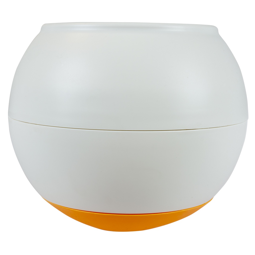 [12.234              ] Anti schrok eetbal L - 17x16x17cm wit/oranje