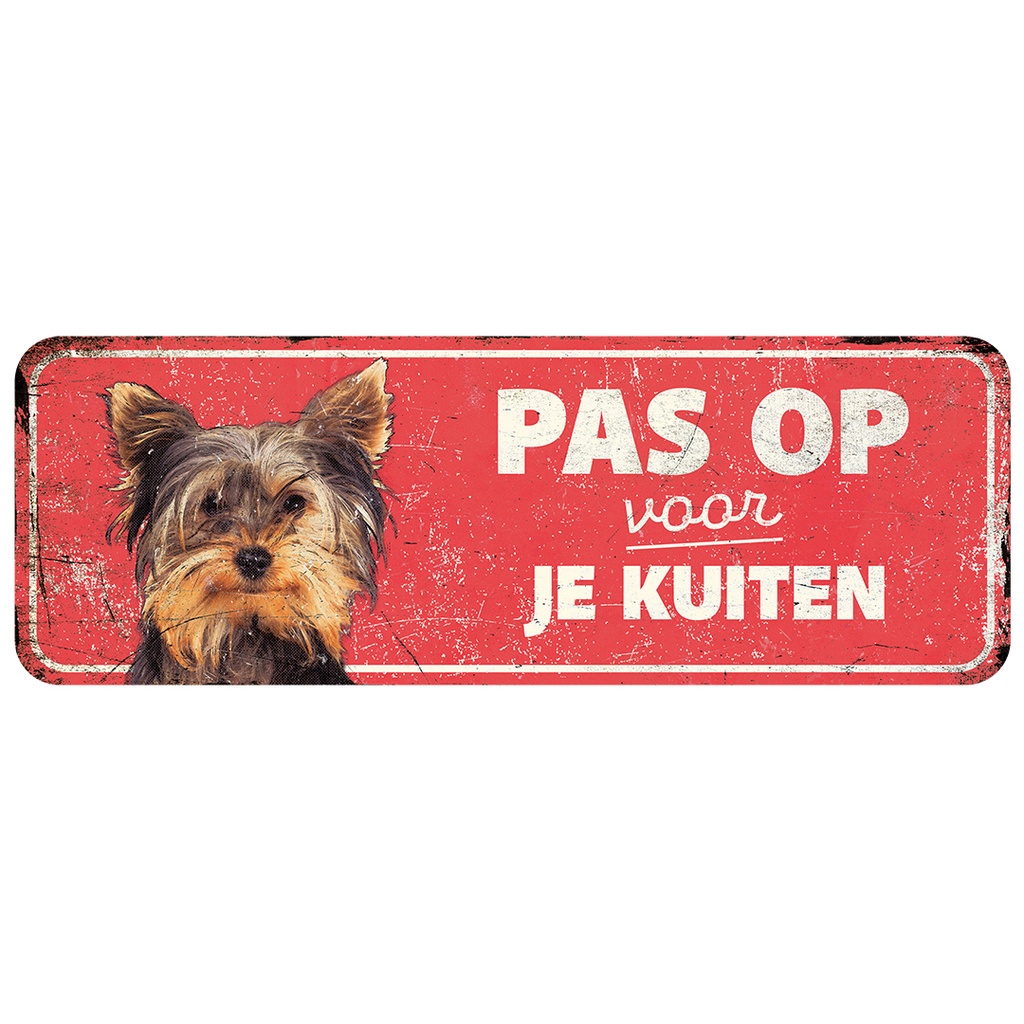 Waarschuwingsbord terrier nl 40x13x0,3cm rood