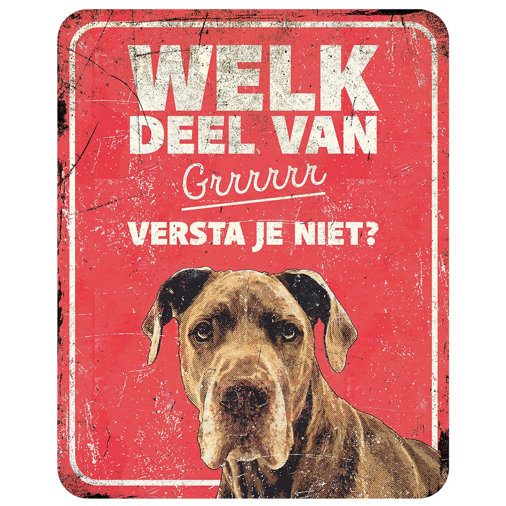 [695/471333] Waarschuwingsbord danish dog nl 25x20x0,3cm rood