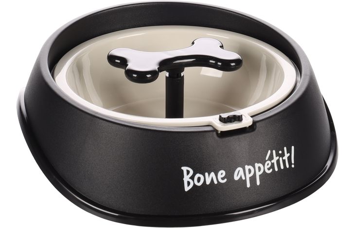 EETPOT OSTO SLOW FEEDER ZWART S DIA.12,5CM 400ML