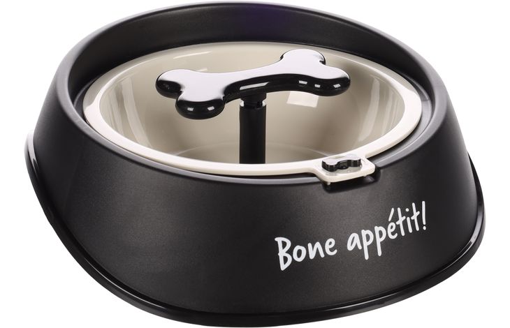 EETPOT OSTO SLOW FEEDER ZWART M DIA.15,5CM 650ML