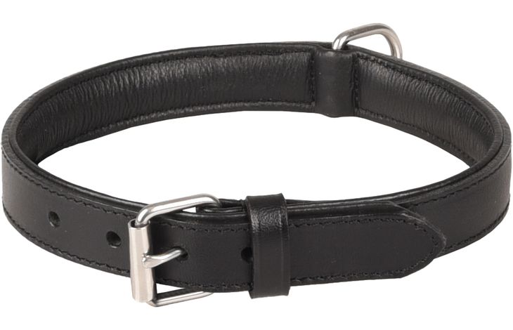 HALSBAND ARIZONA LEDER ZWART 40-46CM 28MM
