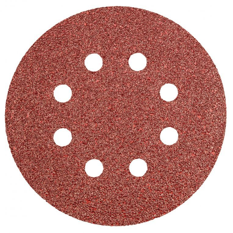 [55H939] CIRKELSCHUURPAPIER 8 GATEN 125MM VELCRO K40