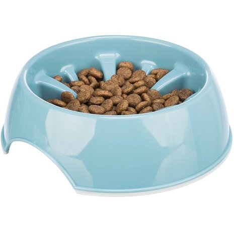 Slow Feeding voer/waterbak, kunststof/TPR, 0,3 l/ø 16 cm