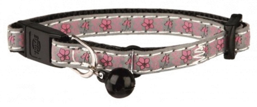 [41685] Junior kittenhalsband, reflecterend, bloemen