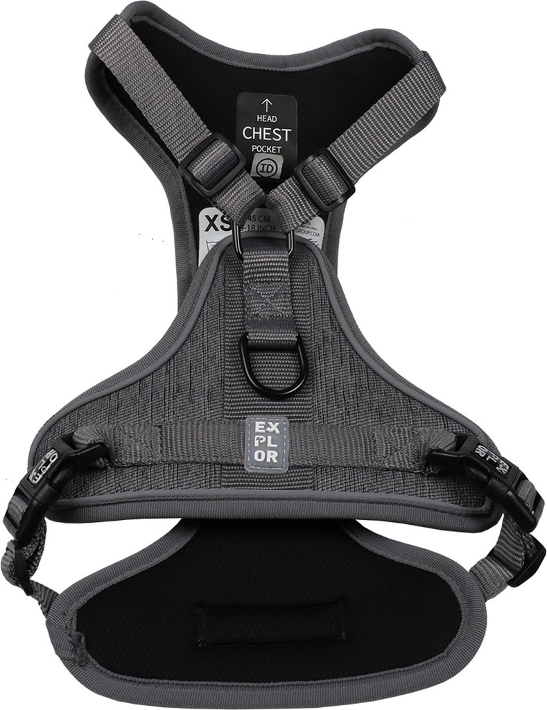 Ultimate Fit No-Pull harnas Safety XS - 20-40cm - 37-45cm silver reflective
