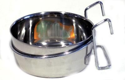 Voerbak RVS met Houder 15cm