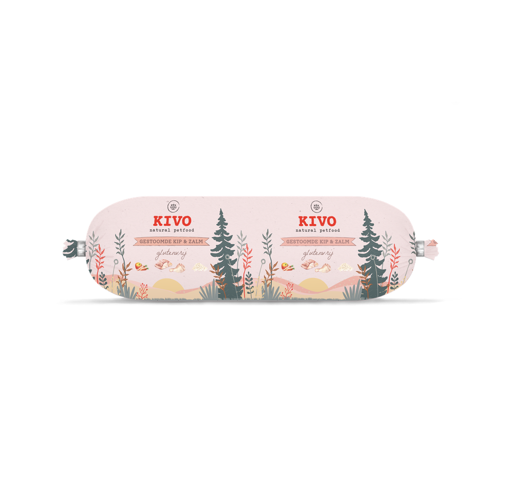 KIVO worst gestoomde kip/zalm glutenvrij 650 gram