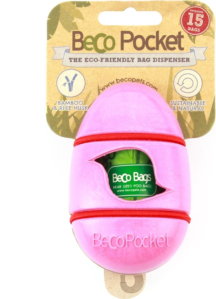 [1503 / 1504 ] # Beco Pocket Poop Bags Dispenser Pink/White